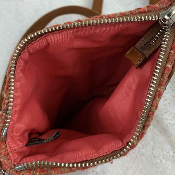 Coach SCARO swing pack Crossbody bag Camel Rose Wool Tweed Zip bag NEW NWT - Picture 8 of 14